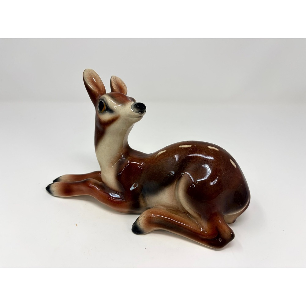 Vintage MCM Mid Century Italian Ceramic Deer Fawn Figurine Made in Italy